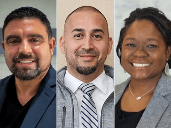  Photo collage with three new hires for the Center for Safe and Secure Schools