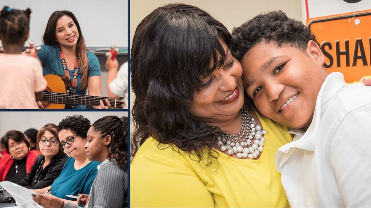 This is a collage of photos of HCDE staff