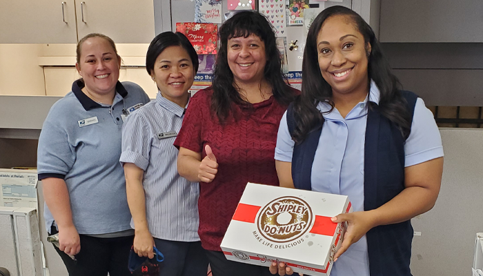 June 4, 2021 - ABS West Celebrates Donut Day with Firefighters, staff, and principal, Dr. Victor Keys.