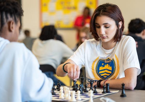 Students from Fortis Academy, Highpoint East, ABS East and ABS West participate in the 5th Annual HCDE Chess Tournament at ABS West, April 1, 2022.