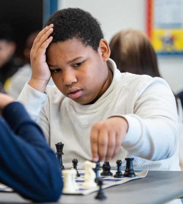 Students from Fortis Academy, Highpoint East, ABS East and ABS West participate in the 5th Annual HCDE Chess Tournament at ABS West, April 1, 2022.