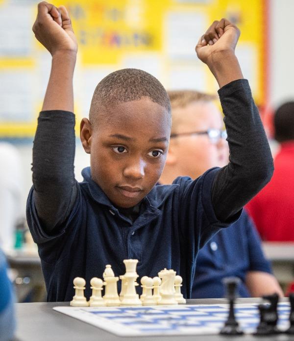 Students from Fortis Academy, Highpoint East, ABS East and ABS West participate in the 5th Annual HCDE Chess Tournament at ABS West, April 1, 2022.