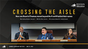  This is the title slide for the Crossing the Aisle presentation