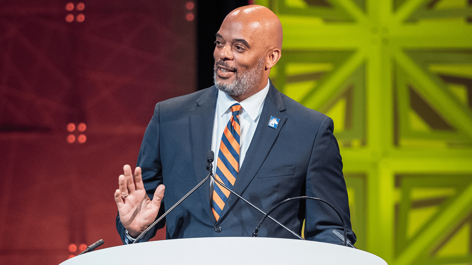 HCDE Superintendent James Colbert Jr. gives a speech